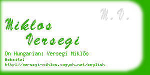 miklos versegi business card